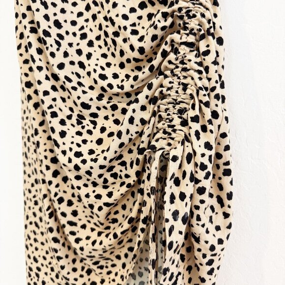 Lottie Miss x Pacsun Leopard Print Crepe Ruched Tie Mini Dress Party Clubwear XS - Picture 6 of 12